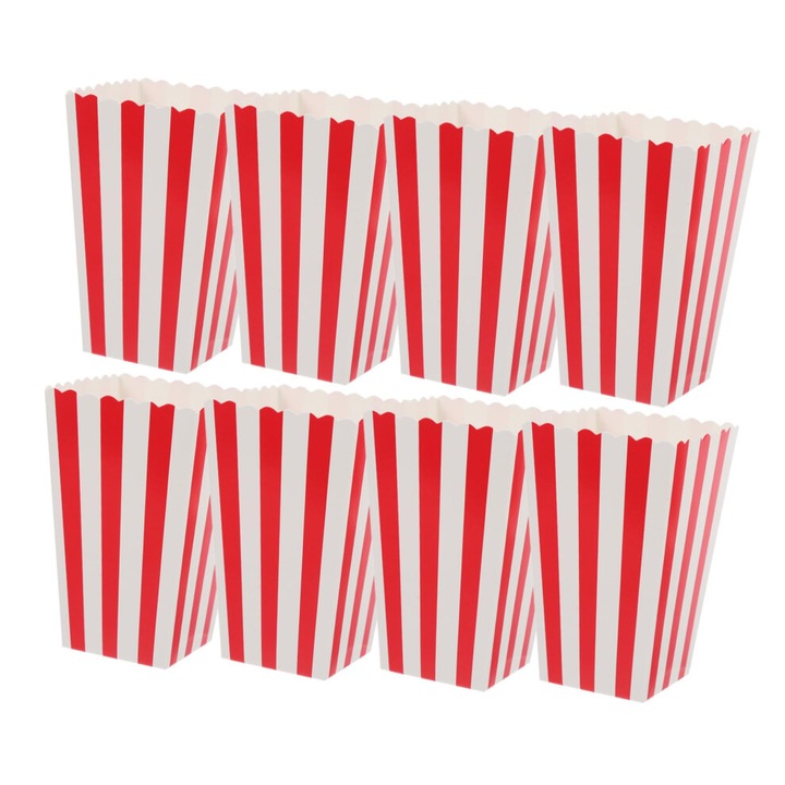 24 db piros popcorn tartó készlet snackek tálalásához
