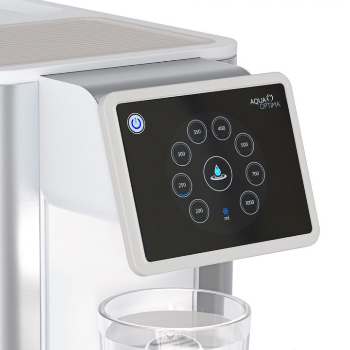 Aqua Optima AUC111 vízhűtő és -szűrő adagoló, 2100W, 3.8 l, Aktív kókuszszén, Ioncserélő gyanta, Evolve+, Inox