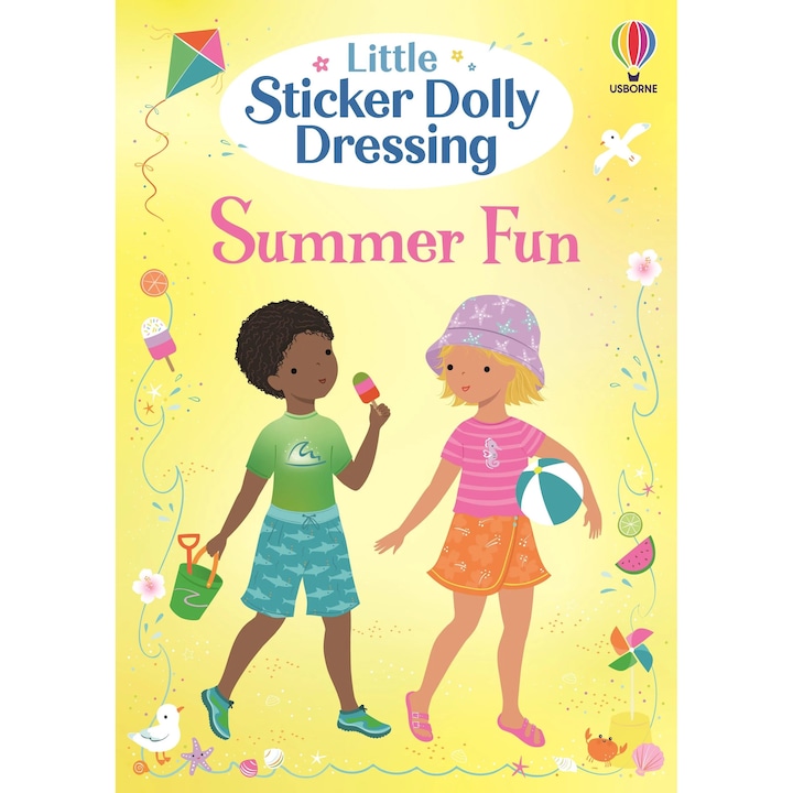 Carte cu stickere pentru copii Usborne Little Sticker Dolly Dressing Summer Fun 4+ ani