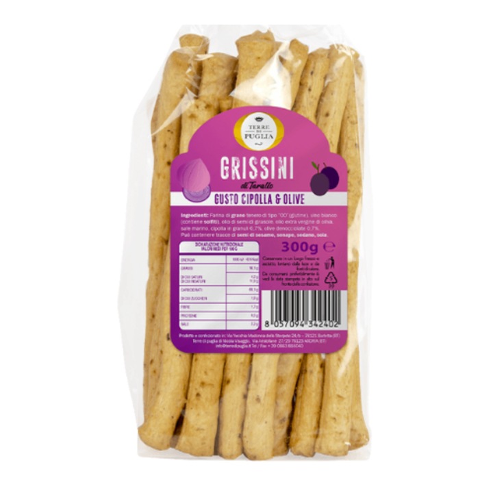 Grisine cu Ceapa si Masline, Terre Di Puglia, 300gr