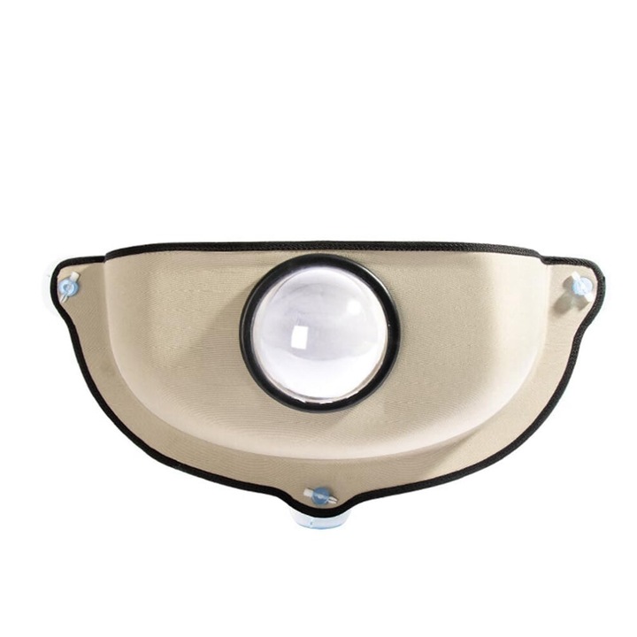 Hamac fereastra pentru pisici, material EVA, cu ventuze, kaki, 60x30cm