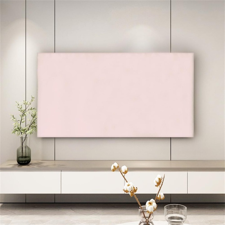 Husa protectie TV universala 32-85 inch roz elastica anti-praf polyester