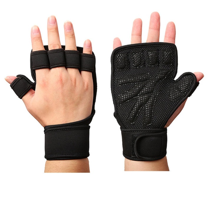 Manusi sport pentru antrenament cu protectie incheietura, respirabile, marimi multiple