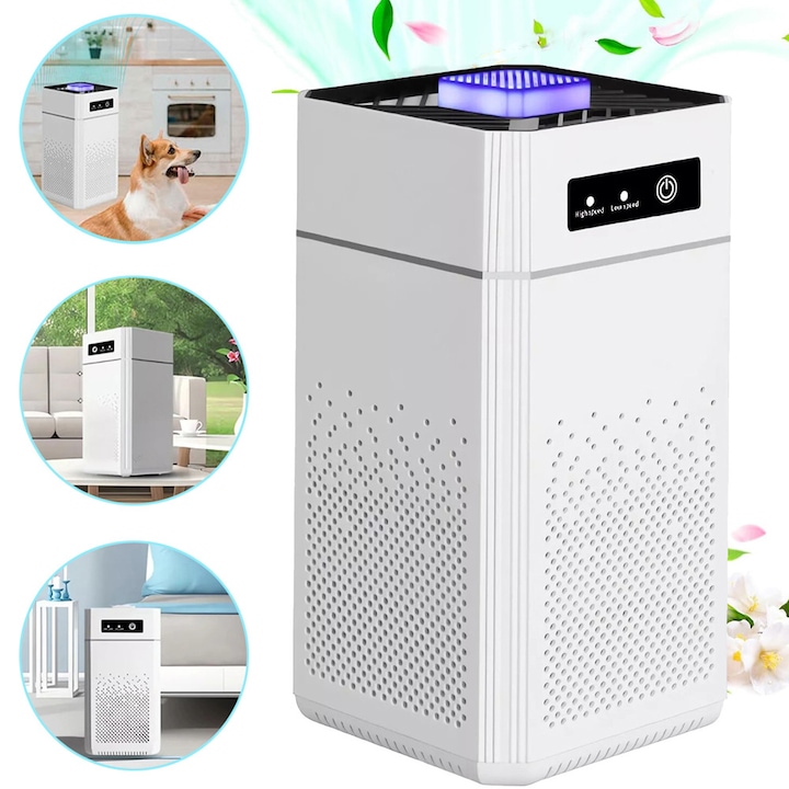 Purificator De Aer Pentru Dormitor Si Casa, Filtru HEPA Silentios, Pentru Un Somn Mai Bun, Curatare A Aerului, Alergii, Praf, Matreata De Animale, Miros, Fum, Utilizare In Dormitor, Birou Si Acasa