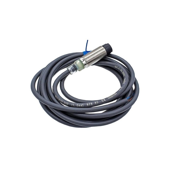 Senzor de proximitate inductiv M12, 8mm, cablu 2m, rezistent