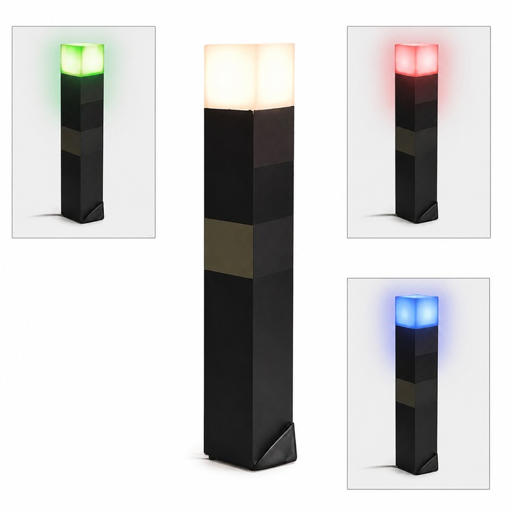 Lampa LED Minecraft Reincarcabila USB, Iluminare Ambientala cu Efect Fade Lent, Montare pe Perete sau Birou, 1200 mAh, ABS, pentru Camera Copiilor si Gaming