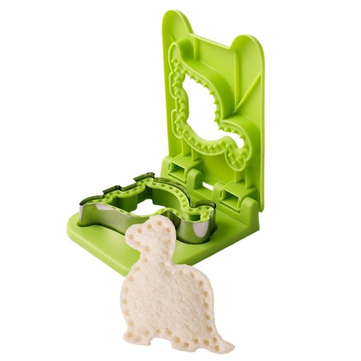 Forma pentru sandvise si sigilare, otel inoxidabil si PP, verde, 15x10cm