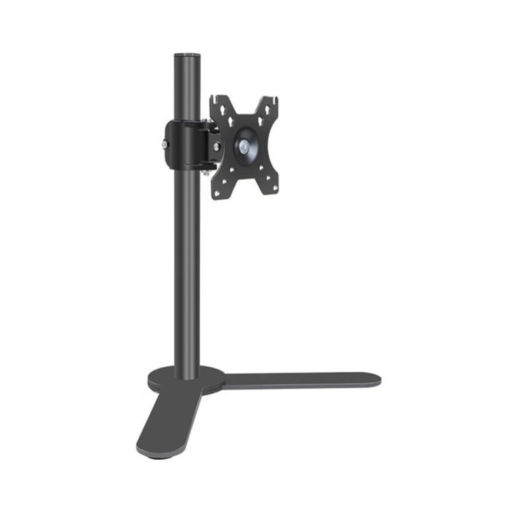 Asztali monitorállvány, VESA 50x50/75x75/100x100 kompatibilis, 17-32 hüvelykes monitorokhoz, állítható magasságú, ±45°-ban dönthető és 360°-ban forgatható, akár 8 kg teherbírás, Fekete, 1 db.