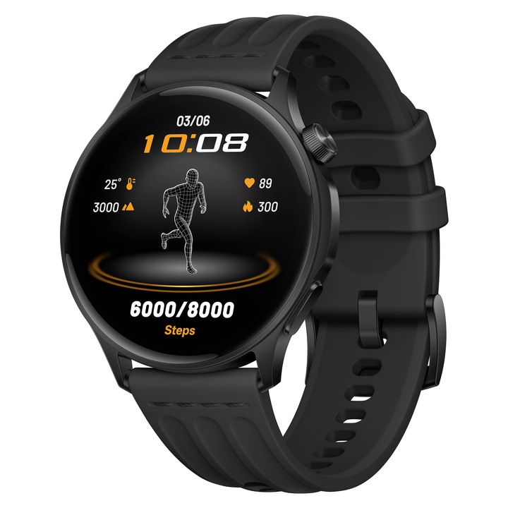 Smartwatch OPPO Watch S, 45mm, 8.9mm Ultra-Slim, AMOLED, 10 Zile Autonomie, 5ATM, Phantom Black