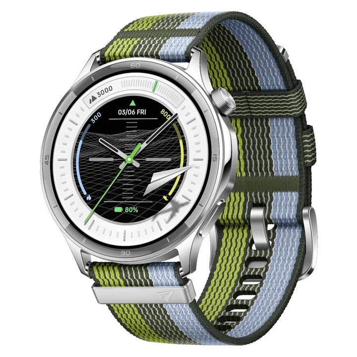 Smartwatch OPPO Watch S, 45mm, 8.9mm Ultra-Slim, AMOLED, 10 Zile Autonomie, 5ATM, Silver Gleam