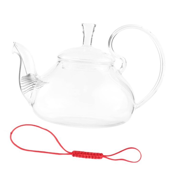 Átlátszó üveg teáskanna, kicsi, ergonomikus, hőálló, 500ml