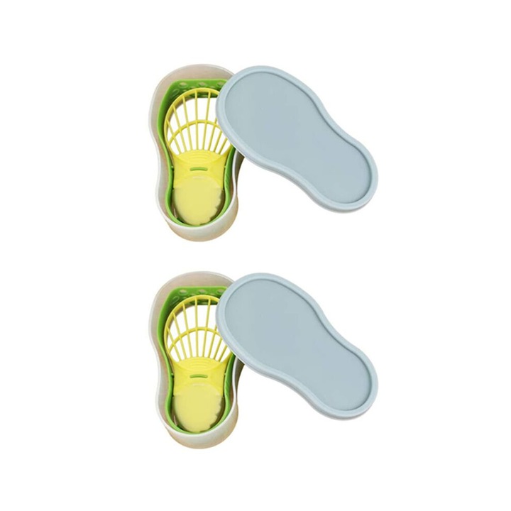 Set feliator avocado multifunctional, plastic inox, verde gri galben, 4.1x15.2cm