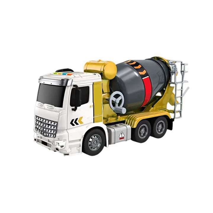 Építőipari jármű, cementkeverő, narancssárga, 1:50, 360°-ban forgatható, 2 év+