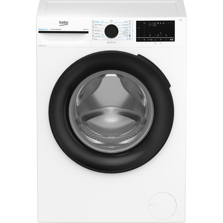 Пералня Beko BM3WFUS48415WBEE, 8 кг, 1400 RPM, Клас A, 15 програми, Child Lock, Pet Hair Removal, Digital Display, Бяла