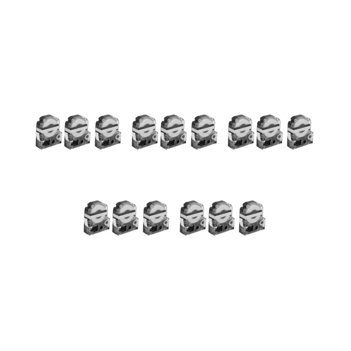 Set 9 benzi etichetare 12mm alb-negru compatibil imprimante etichete