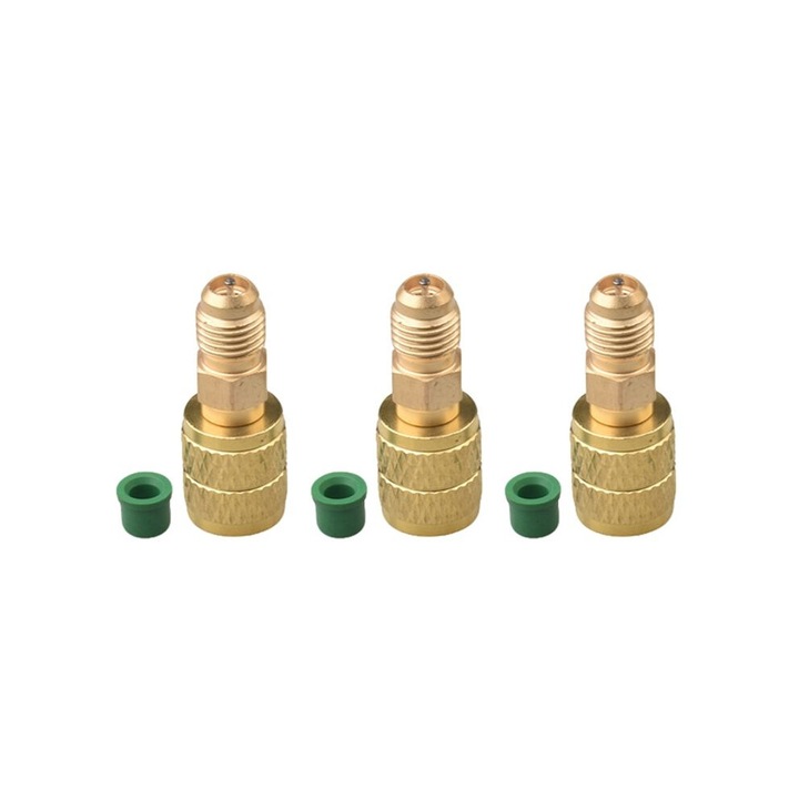 Set 3 adaptoare alama pentru refrigerant R32 R454B 1/4 inch, universal