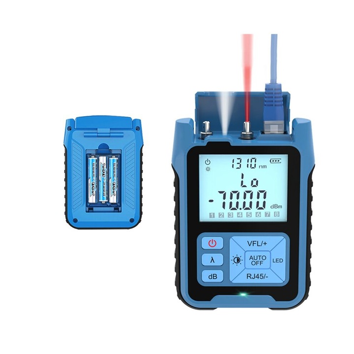 Detector putere optica, tester fibra optica, multicolor, 12x8x3cm