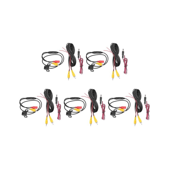 Set 5 camere auto spate unghi larg 120 grade, negru, 12V