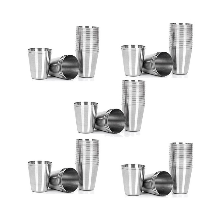 75 db rozsdamentes acél shot pohár készlet 30ml ezüst 4.3x3.7x2.5cm