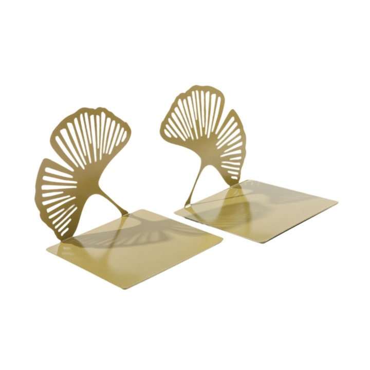 Set 2 Suporturi Carti Metalice Frunza Ginkgo Antiderapant Multicolor