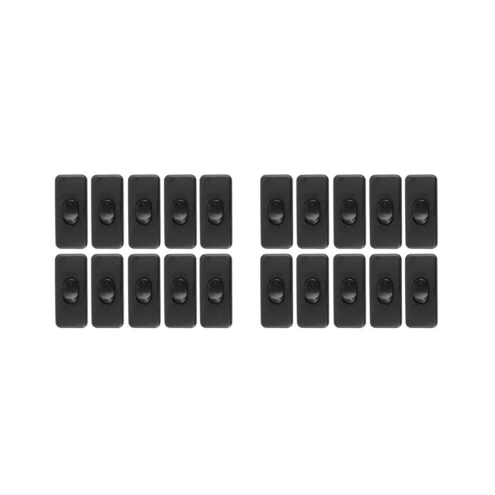 20 db fekete kapcsoló készlet 60x26x20mm 3A 6A