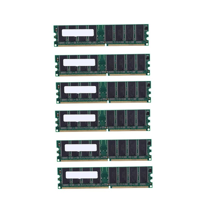 6 db DDR 400MHz 1GB 184 tűs RAM memória készlet zöld 13.7x3cm