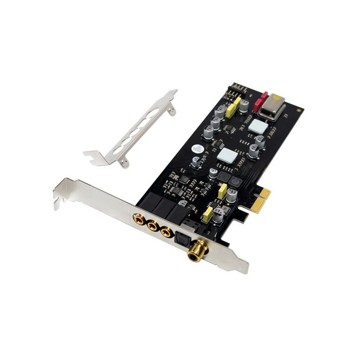 PCIe x1 hangkártya, HiFi, digitális, optikai/koaxiális, 16/24-bit, többszínű