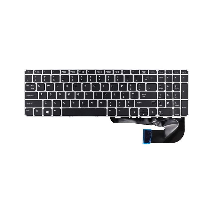 Laptop billentyűzet, fekete, műanyag, 30x10cm