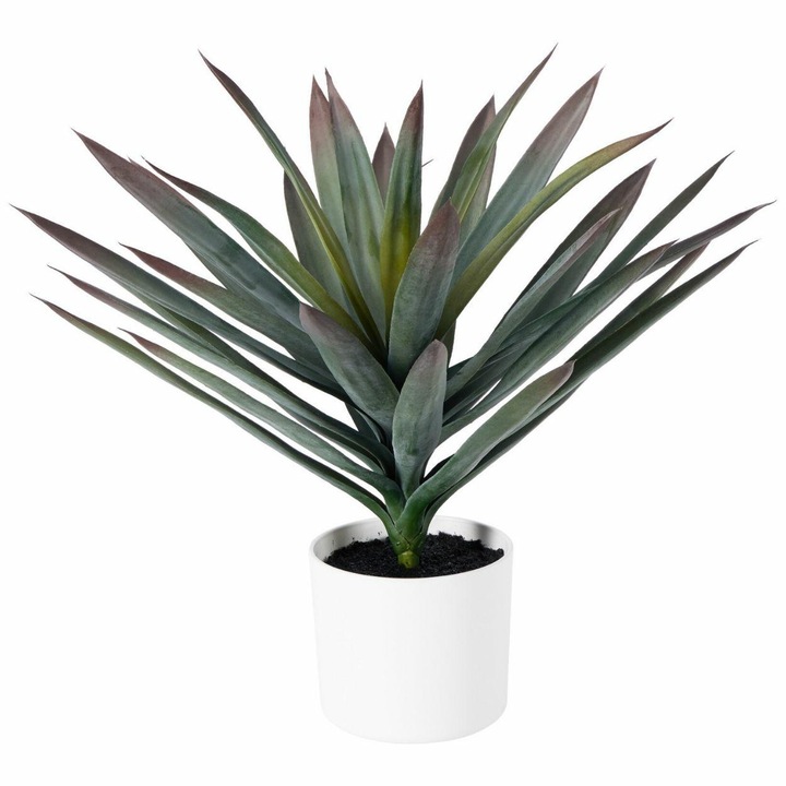Agave Műnövény Cserépben, Howhomely, Dekoratív Növény, Valósághű Megjelenés, Szalonba, Irodába, Teraszra, Kertbe, Tartós, Karbantartásmentes, Modern Design, Minimalista, Stabil Szerkezet, Kiváló Minőség, Zöld, 50cm, Zöld