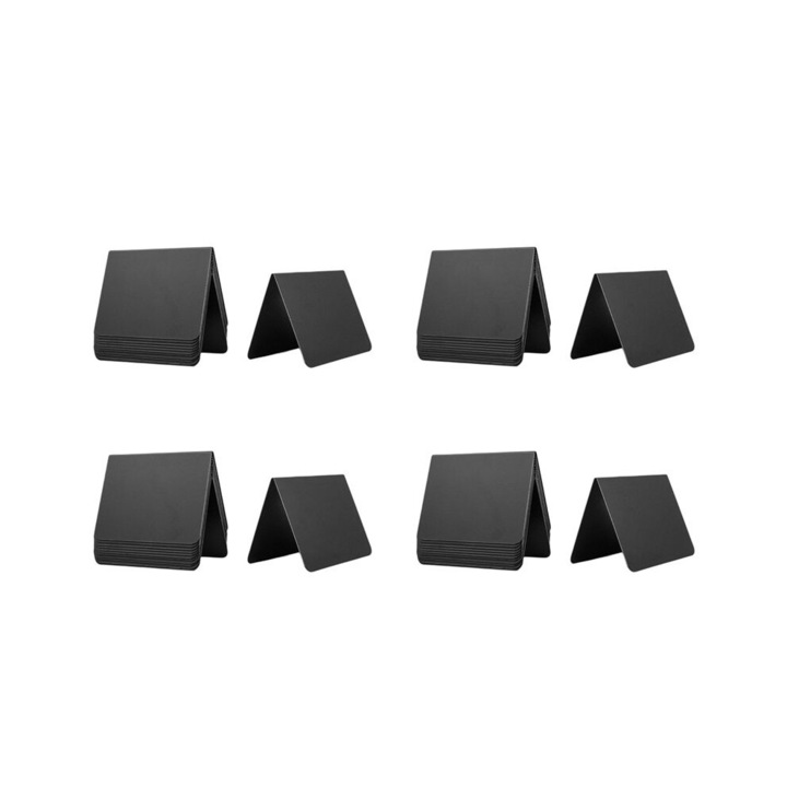 Set 48 table negre, plastic, 10x7.6cm, negru mat