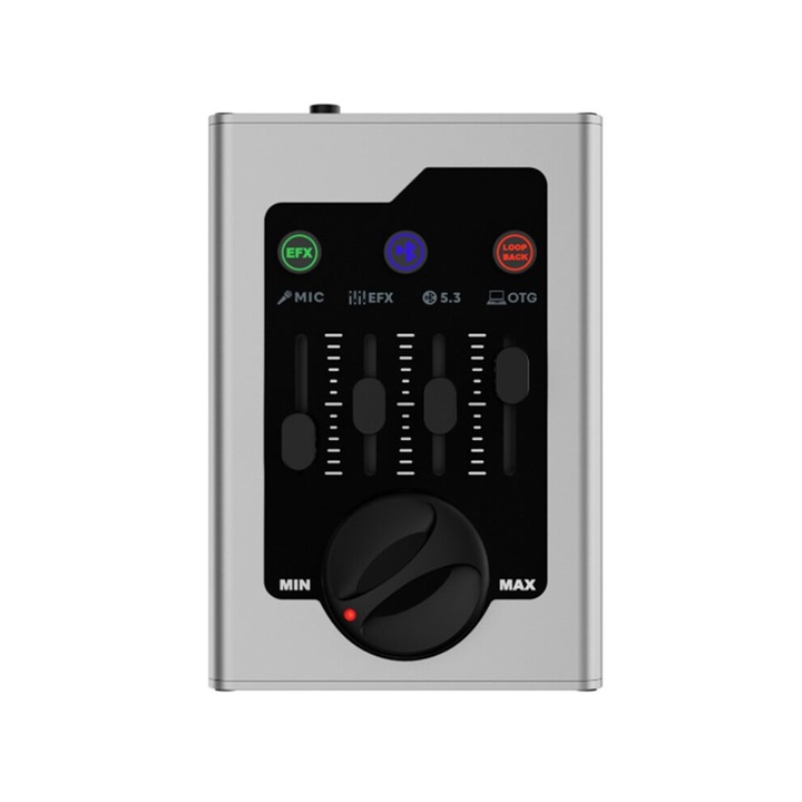 Mini Bluetooth 5.0 hangkártya, OTG, ezüst, fém-alumínium