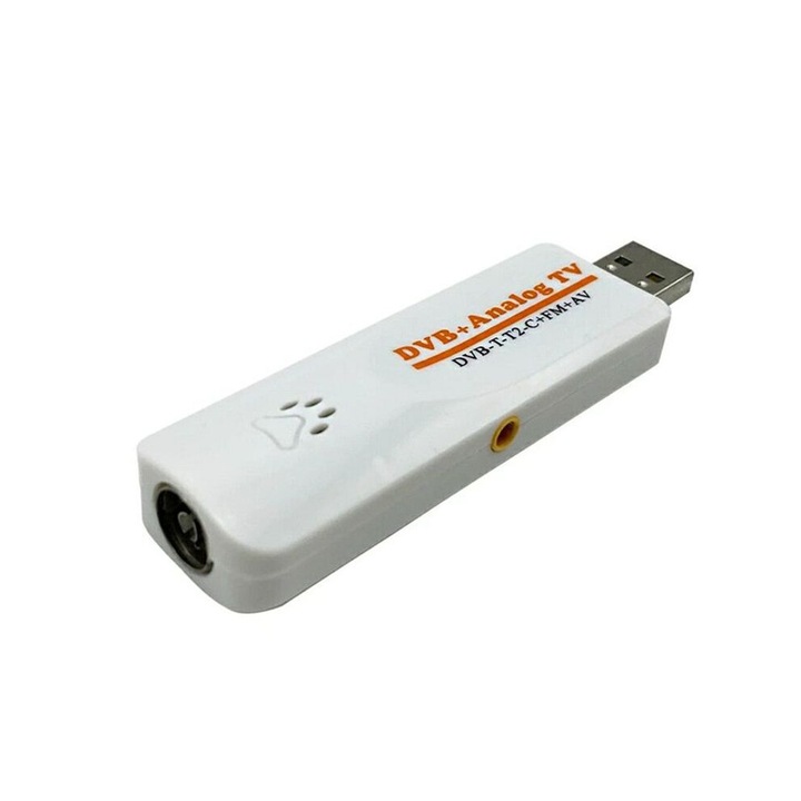 Receptor TV USB DVB-T2 DVB-T DVB-C, compact, negru