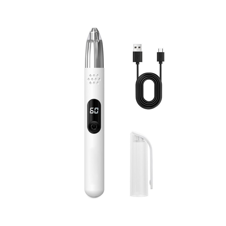 Orr- és fülszőrnyíró, fehér, hordozható, 7 napos üzemidő, USB-C töltés