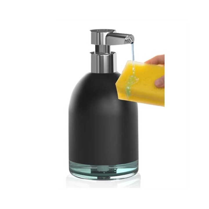 Automata szappanadagoló, fekete, 250ml, újratölthető, érintésmentes érzékelő