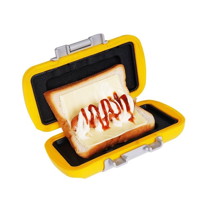 Aparat microunde pentru sandvisuri roz compact