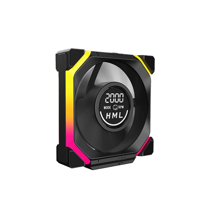 Ventilator PC 120mm, afisaj digital, alb, 600-2100RPM