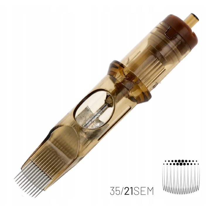 Kwadron tetováló tűmodul 35/21SEMMT, steril, egyszer használatos, átlátszó, 1 db