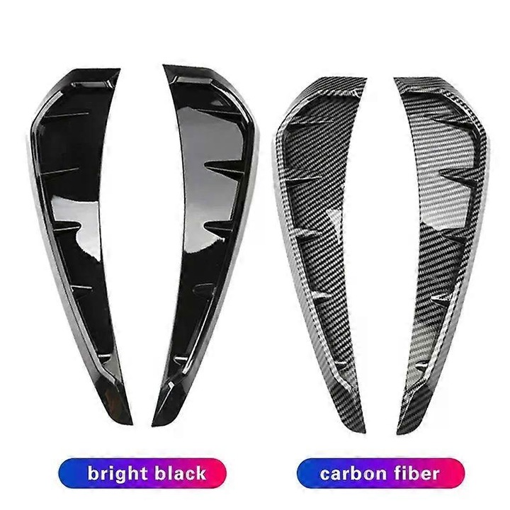 Set 2 ornamente laterale auto grilaj aerisire, ABS, negru carbon, universal