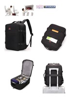 Rucsac Avion Aventor 40x30x20 cm Wizz Air/Ryanair, Poliester, 24 L, AV202, Negru