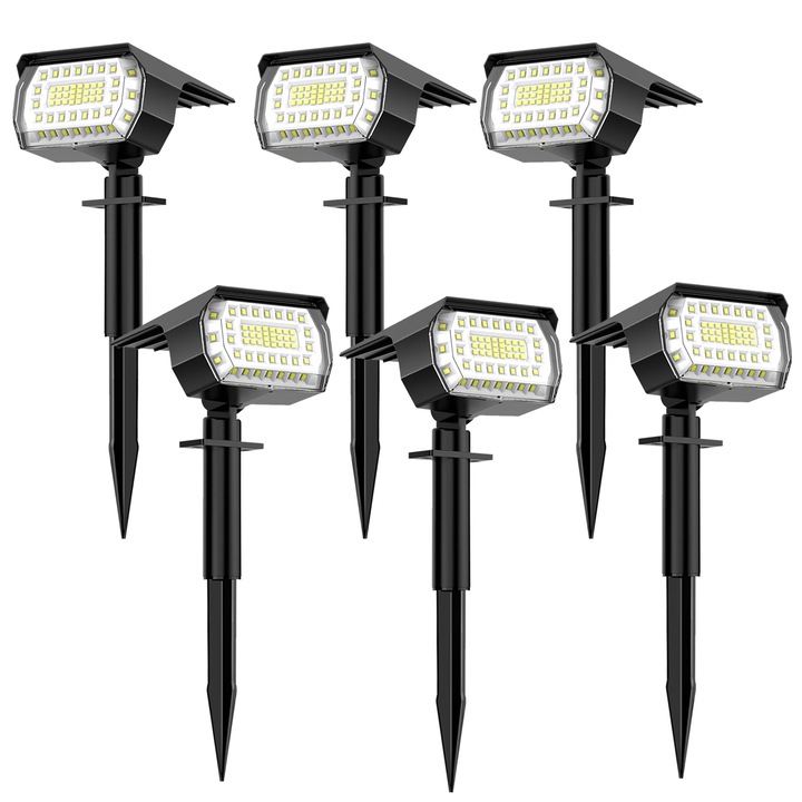 Комплект от 6 соларни спота, студено бяло, IP65, 16x8x7см, 2W, 1500mAh