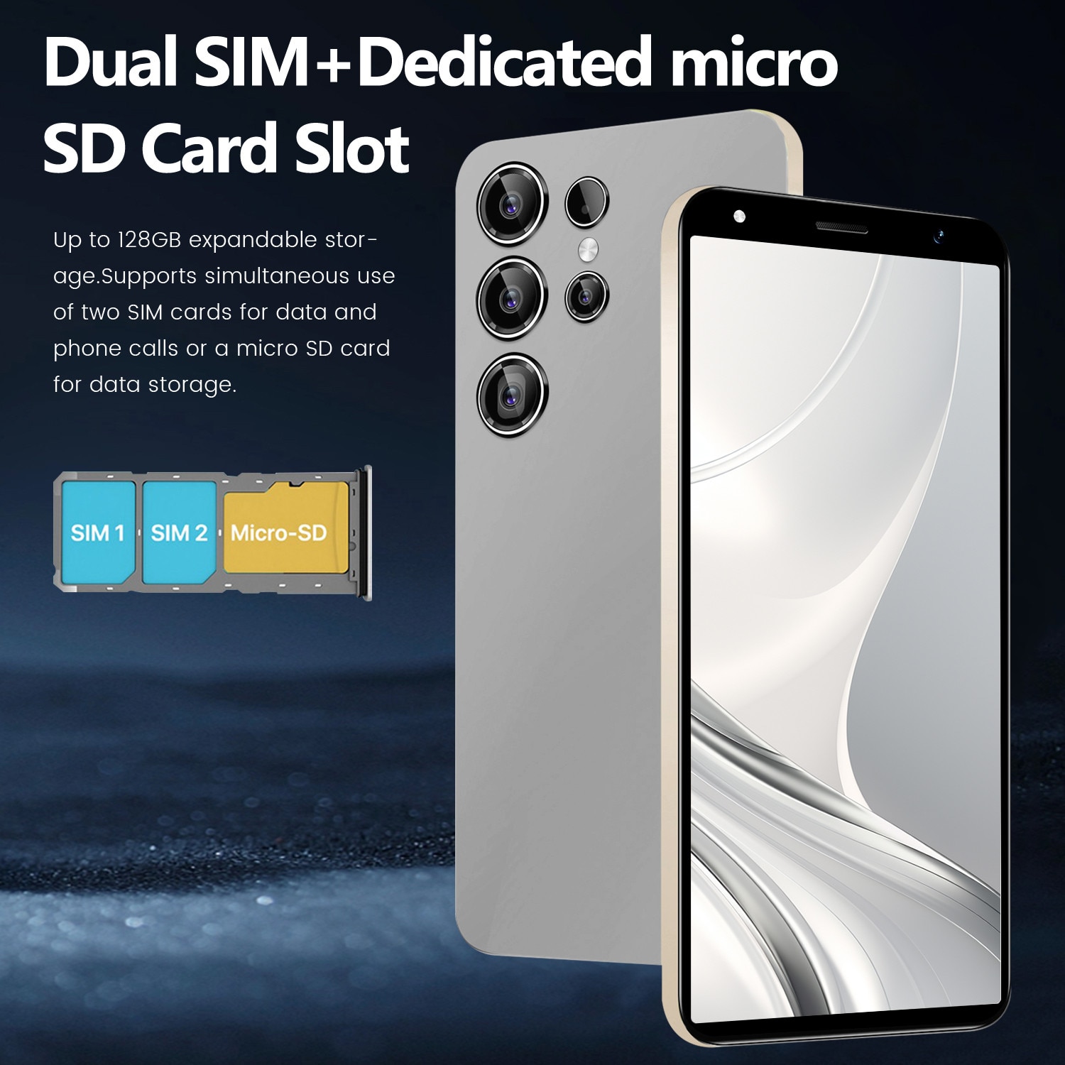 Telefon mobil smartphone Model 1, 5.0 inch InCell, 2GB RAM/16GB ROM, Android 8.1, Dual SIM cu slot microSD dedicat, baterie 2500mAh, Gri