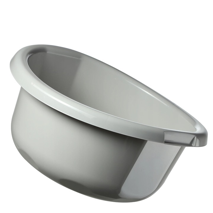 Műanyag tál, ergonomikus kialakítás, karcálló, világosszürke, 11L XL