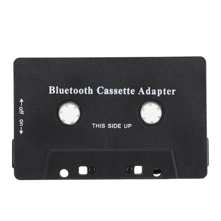 Adaptor caseta Bluetooth, negru, 10x6.4x1cm, cu redare stereo si control muzica
