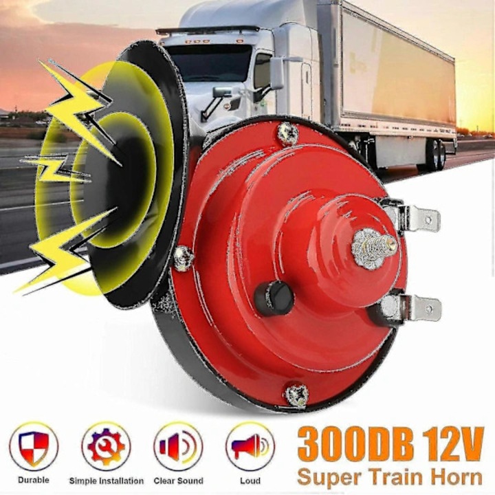 Claxon Super 300DB Waterproof pentru Camion, SUV, Masina, Motocicleta, Rosu
