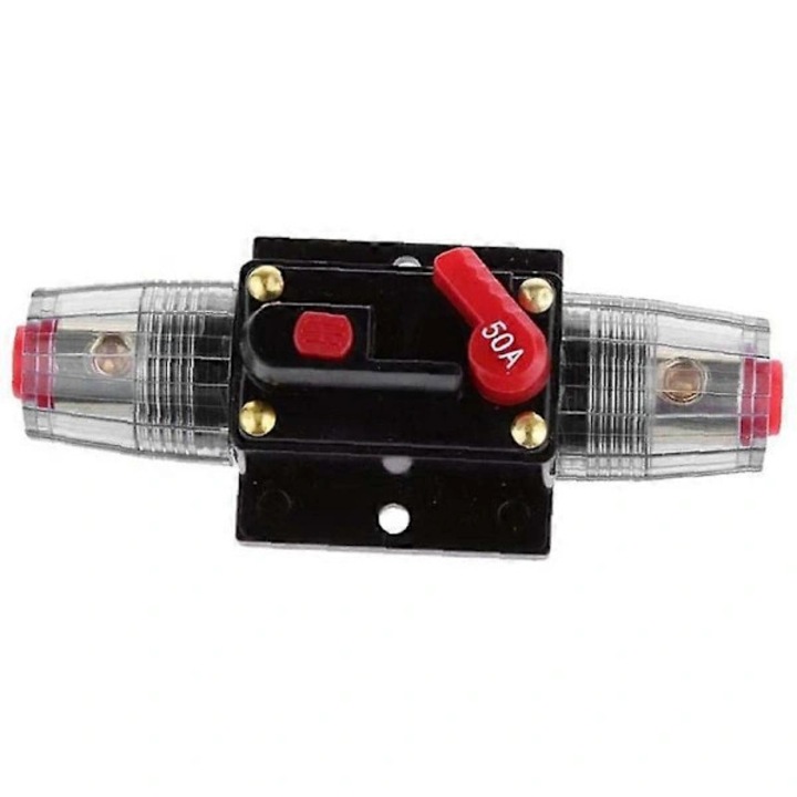 Siguranta resetabila auto 12V-48V 50A negru-alb 4x4x10cm