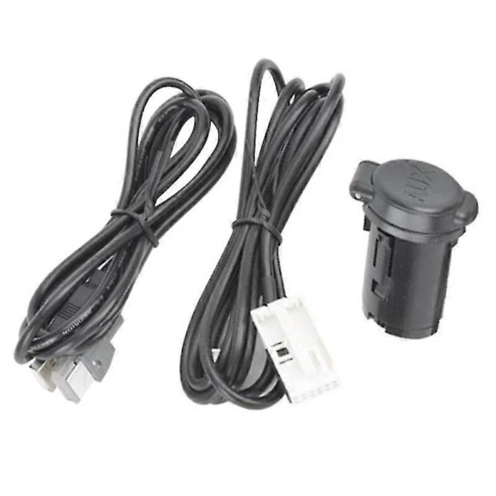 Set cablu USB AUX auto, negru, 3 piese, 206 207 307 308 407 408 508 607 C3 C4 C5 C6