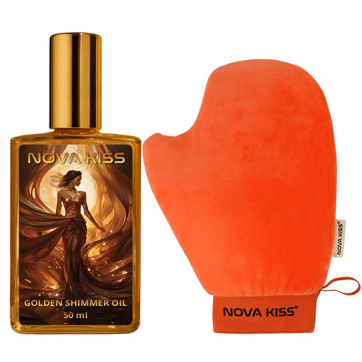 NOVA KISS® Nyári Ragyogás Szett, Olaj & Kesztyű