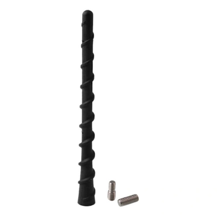 Antena auto/antena de acoperis de inlocuire spirala 7 inch, 5091100AA/5091100AB/68297936AA, cauciuc + metal, pentru AM/FM (nu compatibil satelit/GPS), rezistenta la spalare auto, Negru, 1 buc