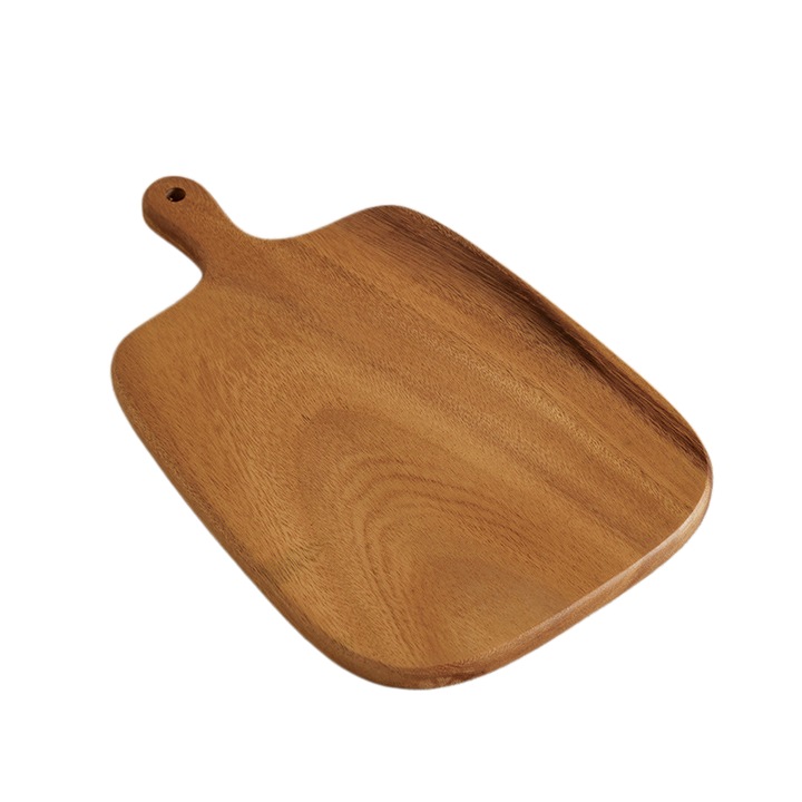 Tocator din lemn, taietor de paine, pentru exterior, tava din lemn, taietor de bucatarie, portabil, tacamuri, ORBER, antiderapant, utilizabil pe ambele fete, din lemn masiv, lemn de nuc, 40 x 25 x 2 cm, maro