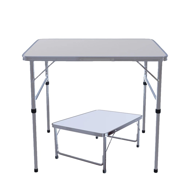 Masa plianta camping, reglabila, usoara, aluminiu-MDF, 33x70cm